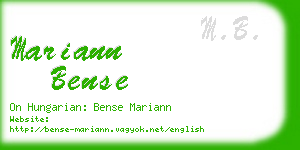 mariann bense business card